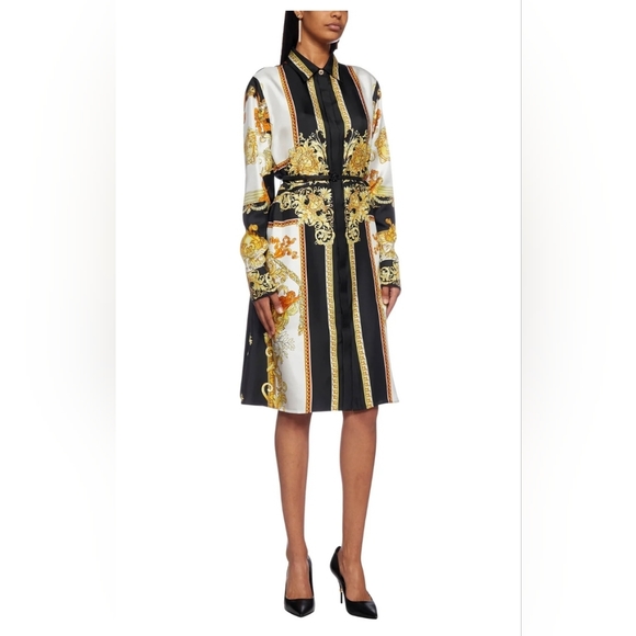 Versace Medusa Renaissance Print Shirt Dress Size 40 - Picture 2 of 6